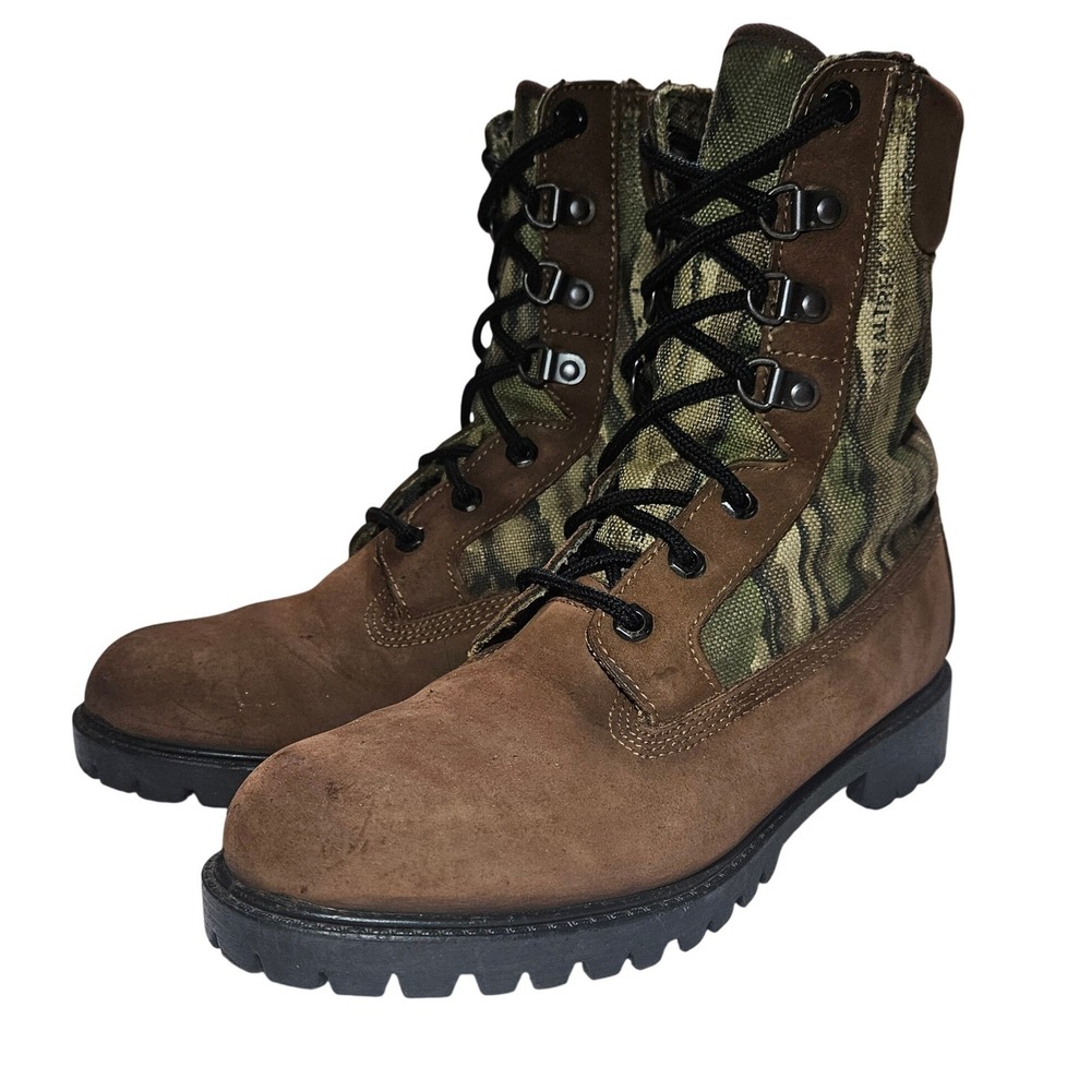 Rocky USA Made Camo Hunting Boots Mens 8 Workwear Gorpcore Tactical Vintage